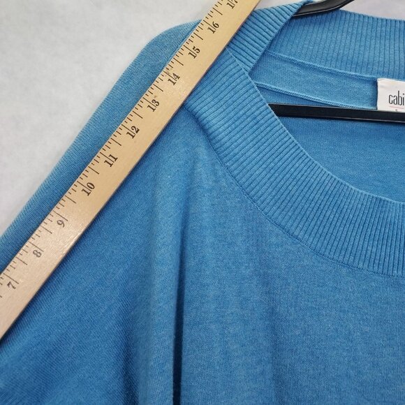 Cabi Lounge Sweater Women's Small Blue Marble Boat Neck Short Sleeve Pullover - Picture 9 of 11